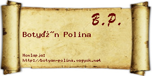 Botyán Polina névjegykártya